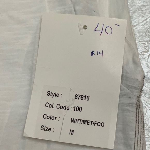 Spyder VNECK SLUB ATHLETIC TOP - White/Grey - Picture 6 of 10